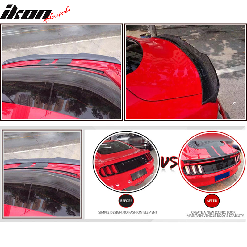 2015-2023 Ford Mustang Coupe GT Style Rear Trunk Spoiler Carbon Fiber