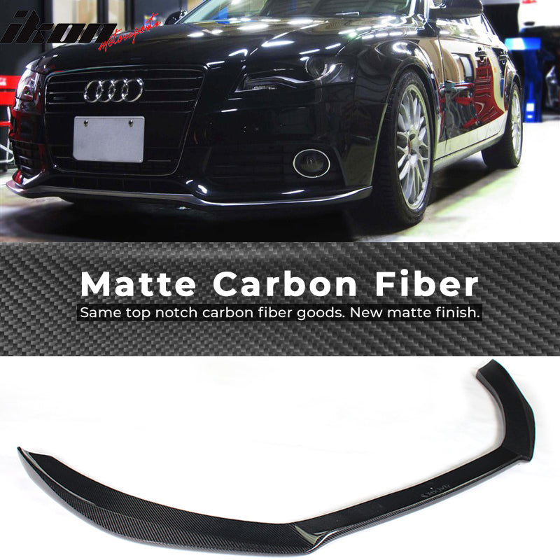 2009-2012 Audi A4 B8 STK Style Front Bumper Lip Carbon Fiber