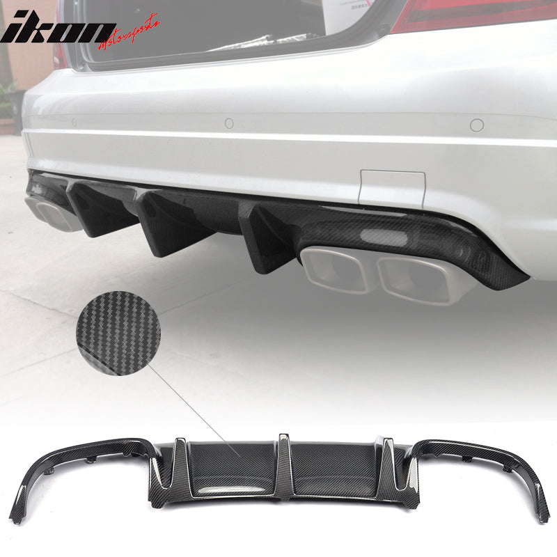 2008-2011 Benz C Class W204 C63 TMS Style Rear Diffuser Carbon Fiber