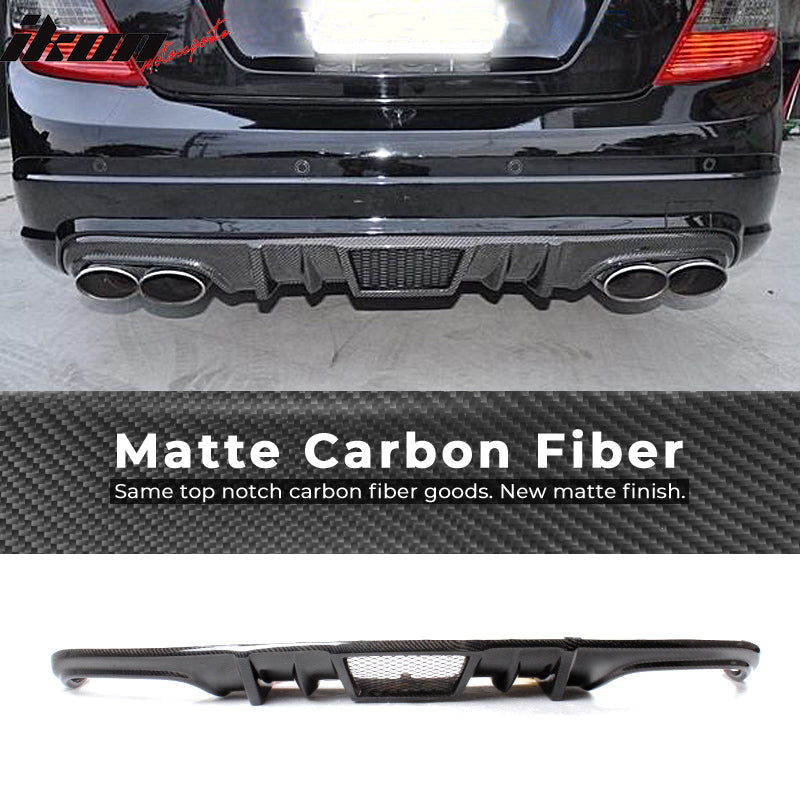 2008-2011 Benz W204 C63 R Style Rear Bumper Lip Diffuser Carbon Fiber