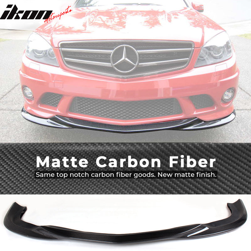 2008-2011 Benz C Class W204 GH Style Front Bumper Lip Carbon Fiber