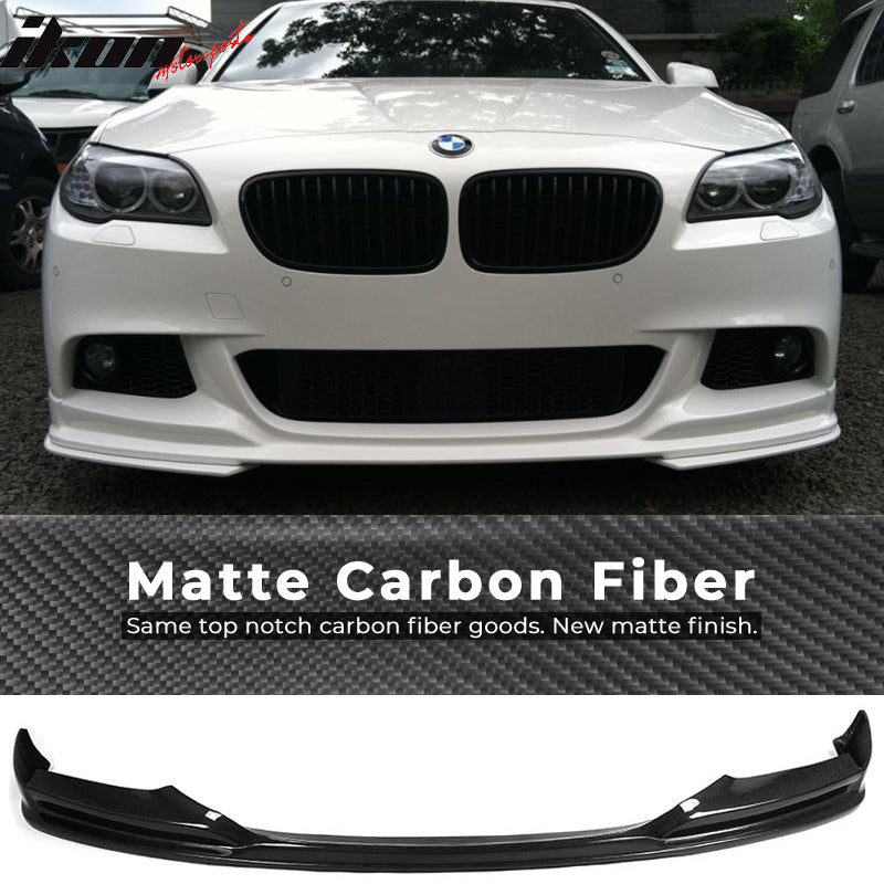 2011-2016 BMW 5 Series F10 3D Style Front Bumper Lip Carbon Fiber