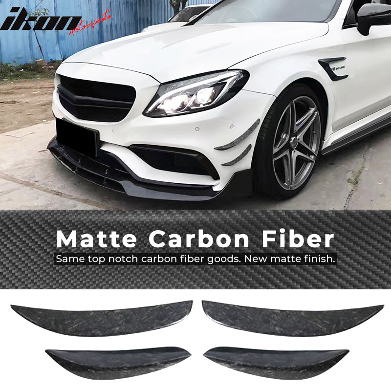 2015-2021 Benz C-Class W205 Front Bumper Splitter Forged Carbon Fiber