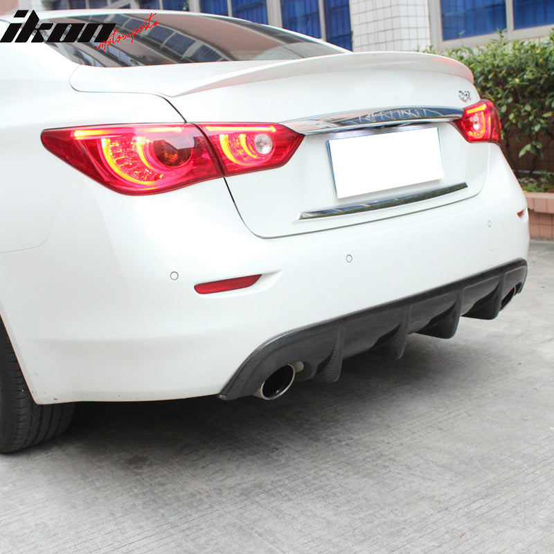 2014-2017 Infiniti Q50 V37 S Style Rear Bumper Diffuser Carbon Fiber