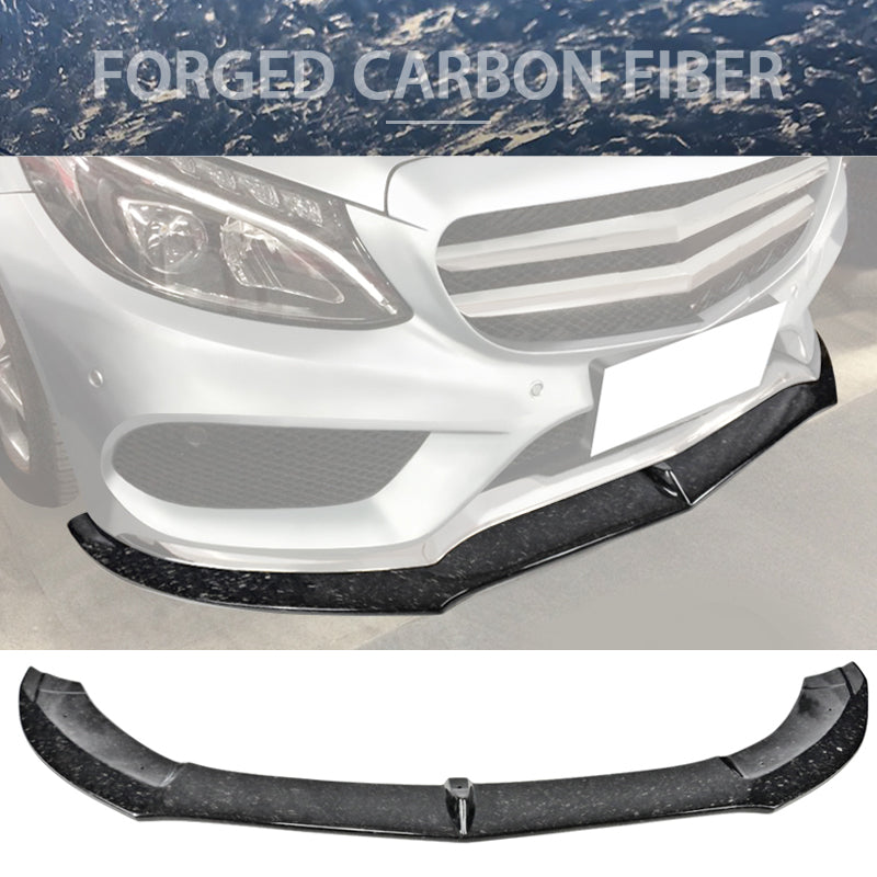 2015-2018 Benz W205 C Class PSM Front Bumper Lip Forged Carbon Fiber