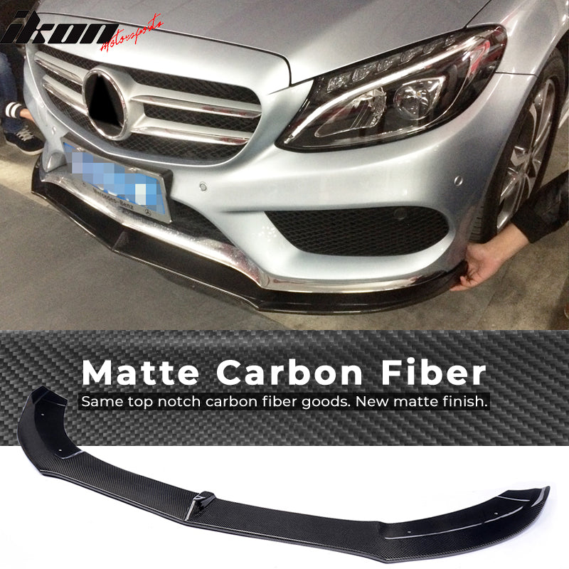 2015-2018 Benz W205 C Class PSM Style Front Bumper Lip Carbon Fiber