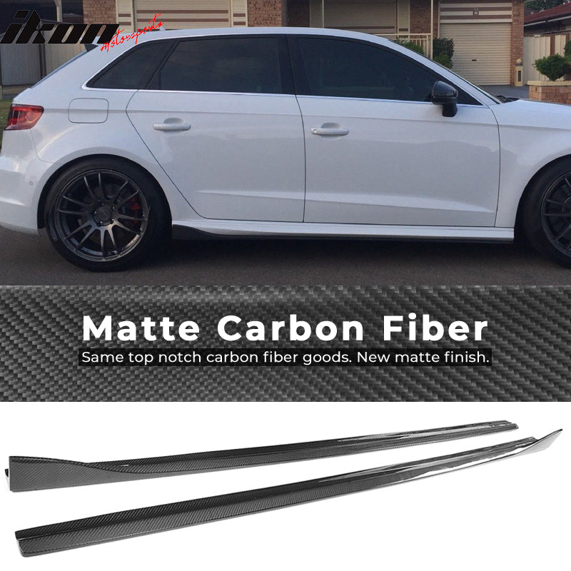 2014-2017 Audi A3 S Line S3 JC Style Side Skirts Panels Carbon Fiber