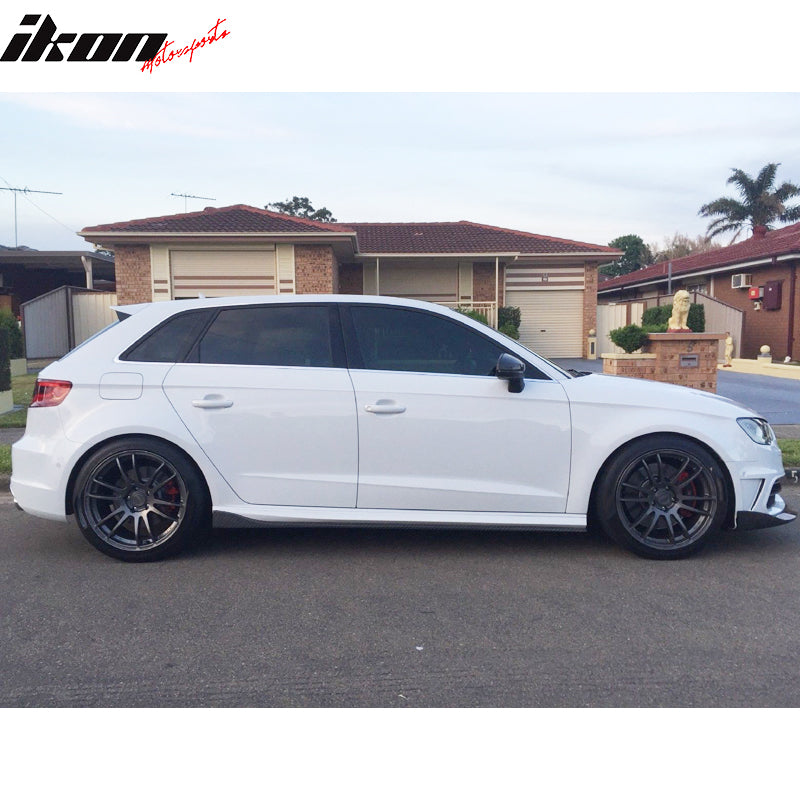 2014-2017 Audi A3 S Line S3 JC Style Side Skirts Panels Carbon Fiber