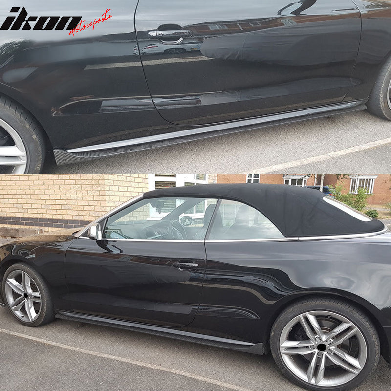 2008-2016 Audi A5 Quattro S5 2Dr JC Style 2PC Side Skirts Carbon Fiber