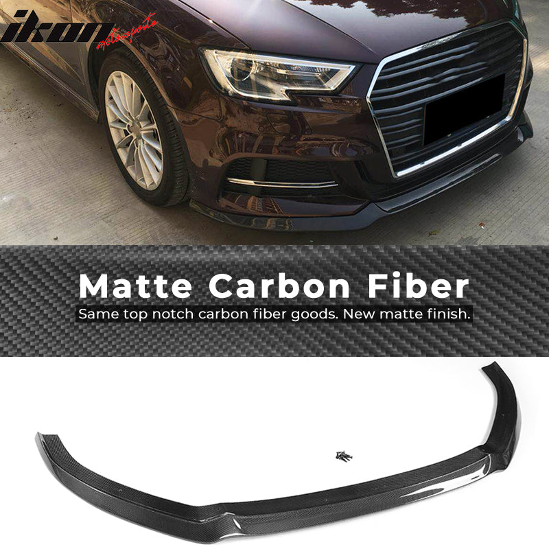 2017-2018 Audi A3 S Line S3 JC Style Front Bumper Lip Kit Carbon Fiber