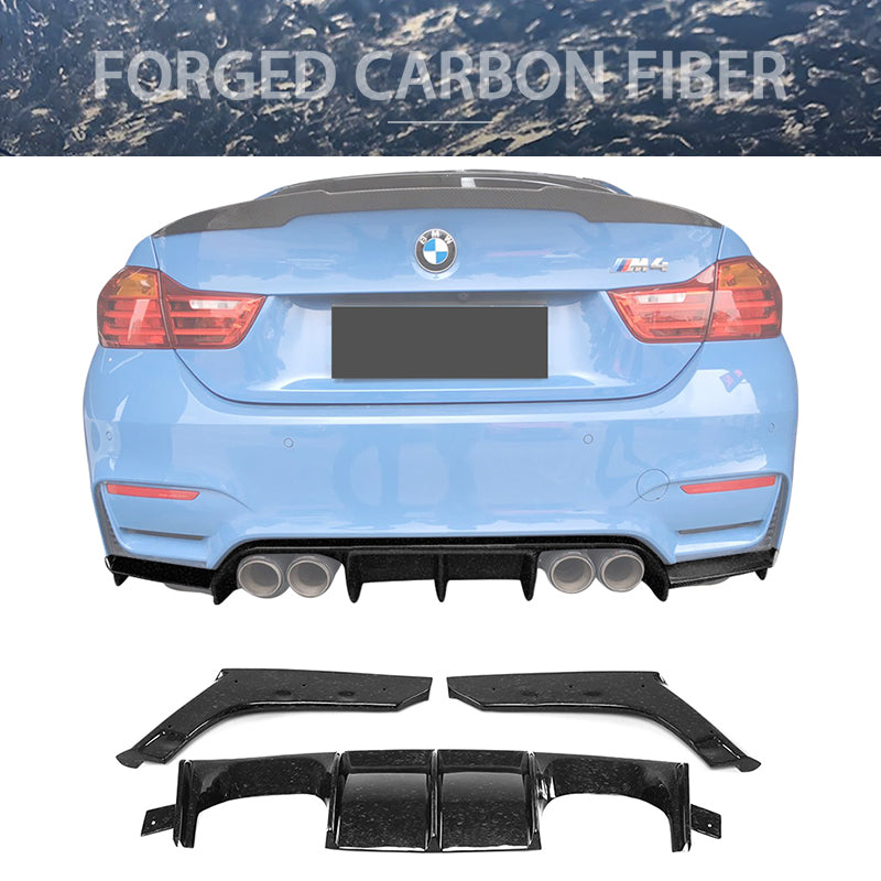 2015-2020 BMW M3 F80 M4 F82 V Rear Bumper Diffuser Forged Carbon Fiber