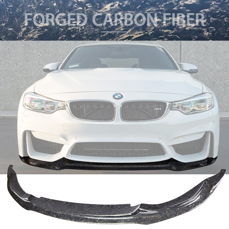 2015-2020 BMW M3 F80 M4 F82 F83 V Front Bumper Lip Forged Carbon Fiber