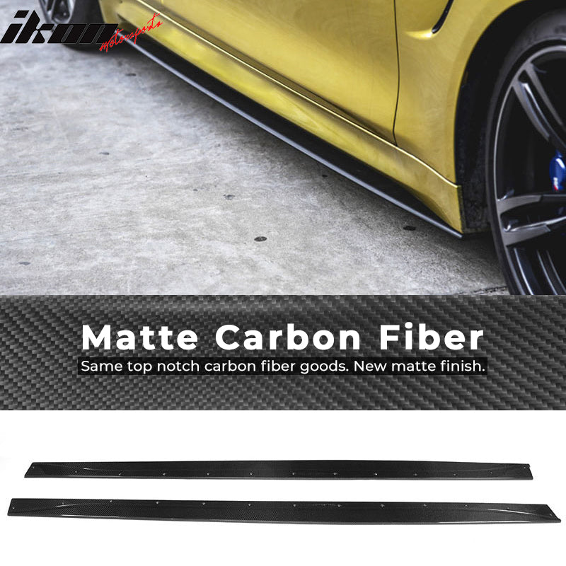 2015-2020 BMW M4 F82 F83 MP Style 2PCS Side Skirts Carbon Fiber FRP