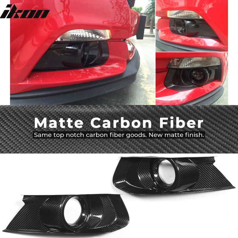 2015-2017 Ford Mustang JC Style 2PC Fog Lights Lamp Cover Carbon Fiber