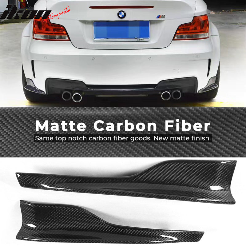 2011-2012 BMW 1 Series M E82 R Style Rear Lip Splitters Carbon Fiber