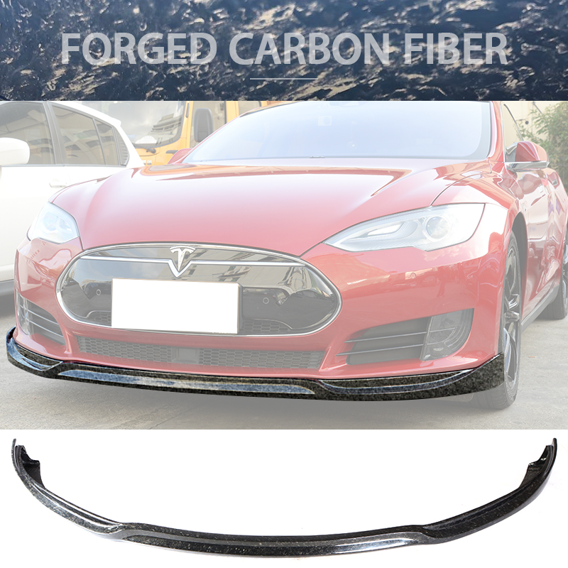 2012-2017 Tesla Model S Sedan JC Front Bumper Lip Forged Carbon Fiber