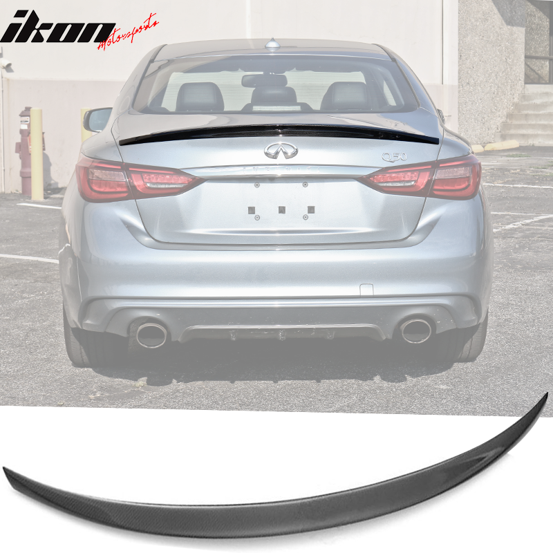2014-2022 Infiniti Q50 V37 OE Style Trunk Spoiler Lip Carbon Fiber FRP