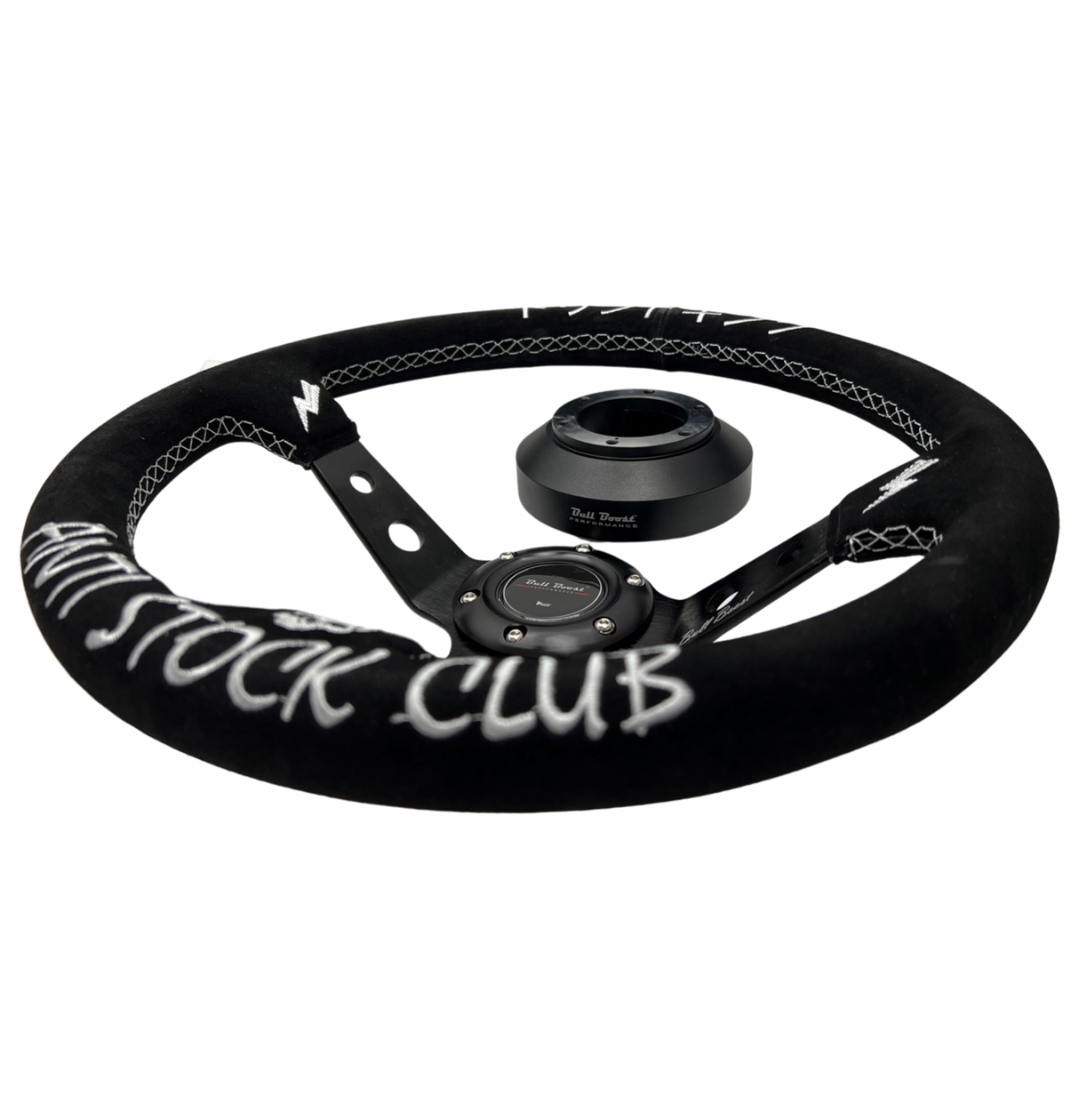Infiniti G35 G37 Suede 3"Deep Dish Steering Wheel + Quick Release Short Hub Adapter