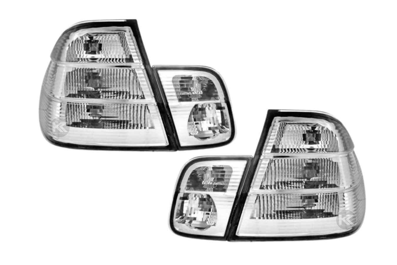 BMW 3-Series E46 Sedan Clear Tail Lights (1998-2006) - K2 Industries