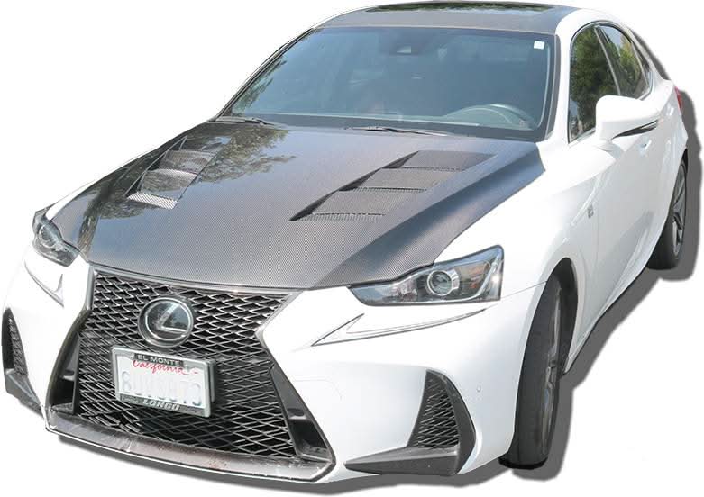 2014-2020 Lexus IS250 IS350 4 doors AMS Style Carbon Fiber Black Hood