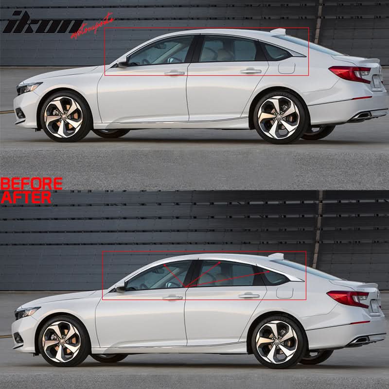 2018-2022 Honda Accord White Window Trim Chrome Delete Vinyl Kit