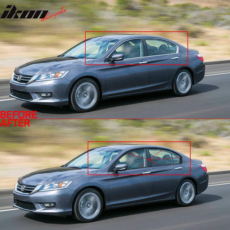 2013-2017 Honda Accord Gloss Black Window Trim Chrome Delete Vinyl Kit