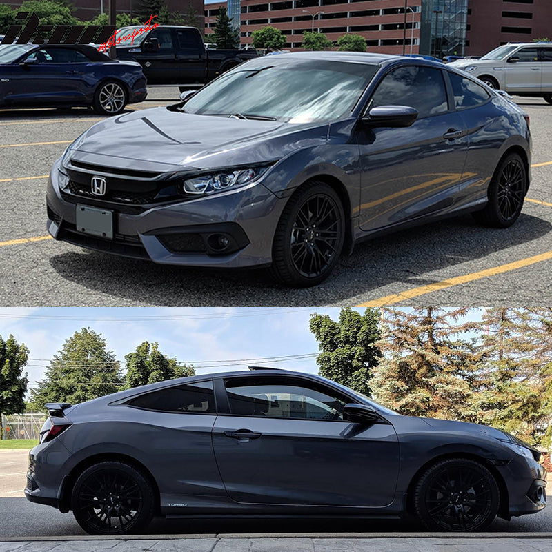 2016-2020 Honda Civic 2dr Gloss Black Window Trim Chrome Delete Vinyl