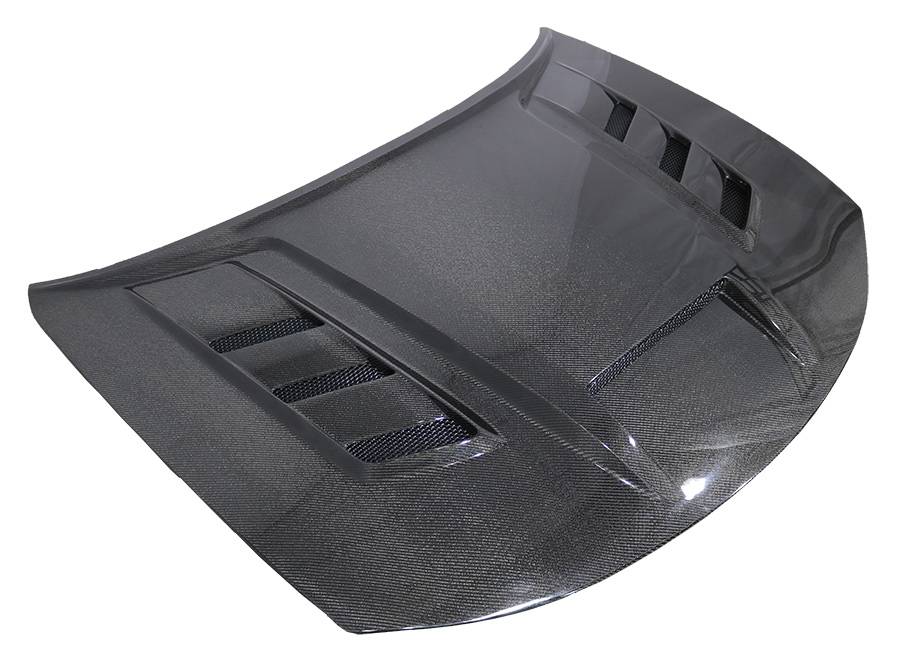 2015-2023 Dodge Charger 4 doors TERMINATOR Style Double Sided Carbon Fiber Carbon Fiber Black Hood