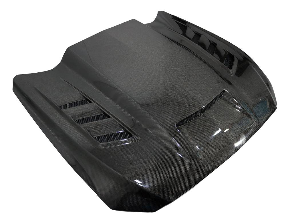 2015-2017 Ford Mustang 2 doors TERMINATOR Style Double Sided Carbon Fiber Carbon Fiber Black Hood