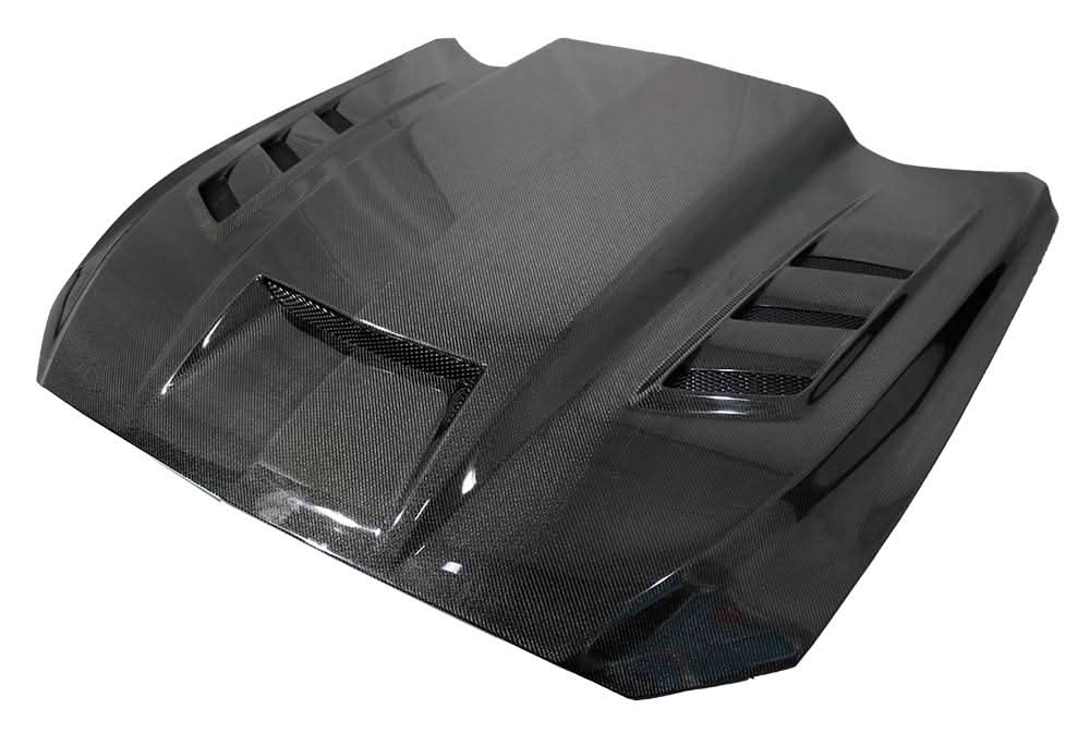 2015-2017 Ford Mustang 2 doors TERMINATOR Style Double Sided Carbon Fiber Carbon Fiber Black Hood