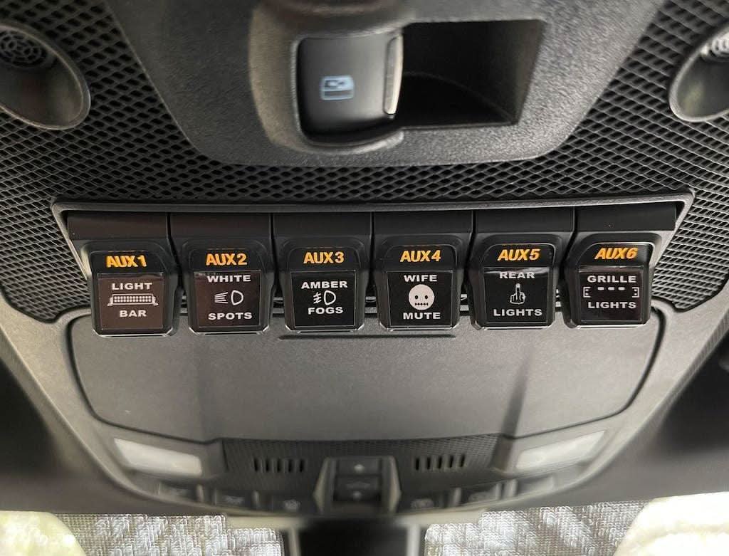 Printed Series Auxiliary Switch Labels (Upfitter) - 2017-2020 F-150 Raptor, 2017-2022 F-250 / F-350 Super Duty / 2024+ Grenadier