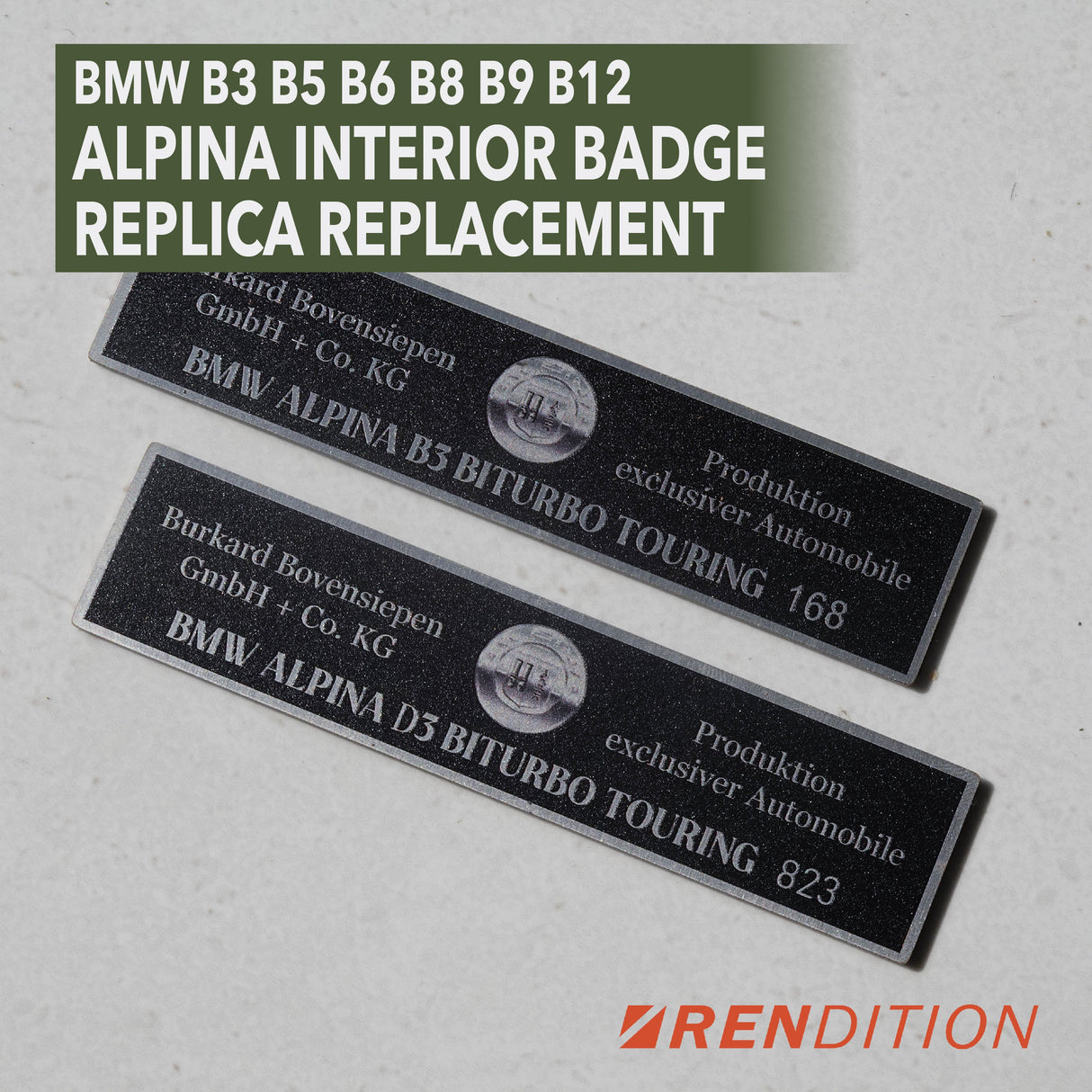 ALPINA B3 INTERIOR BADGE REPLICA REPLACEMENT B5 B6 B8 B9 B12 - K2 Industries