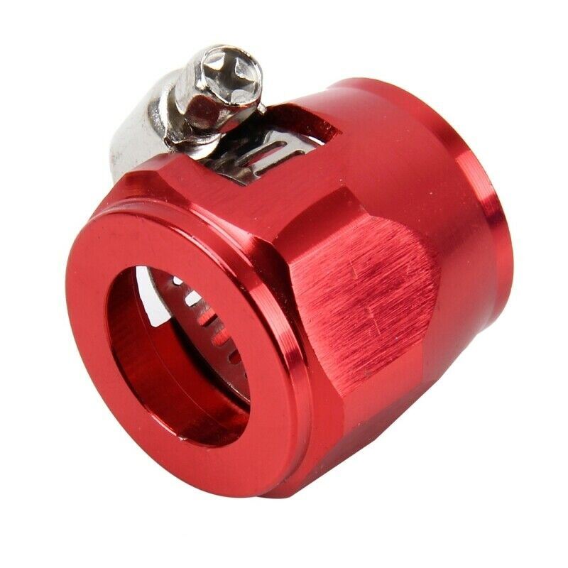 AN8 AN-8 Push On Hose End Cover Clamp Finisher Red Aluminum Anodized Fitting
