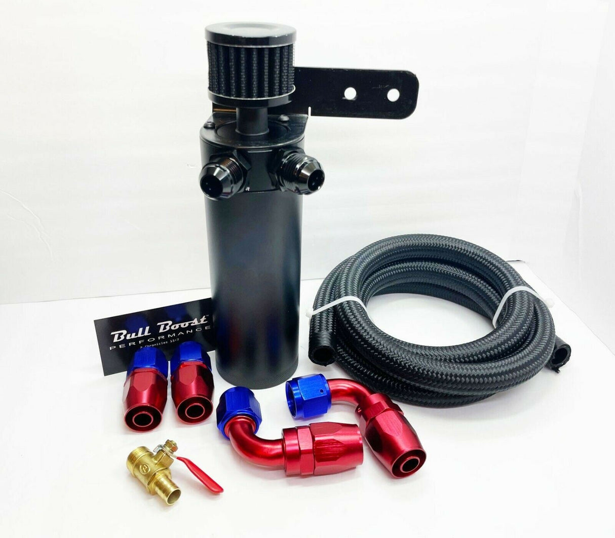 Universal Performance 7.5 oz Oil Catch Can 2 Port -10AN + Mounting Bracket Kit