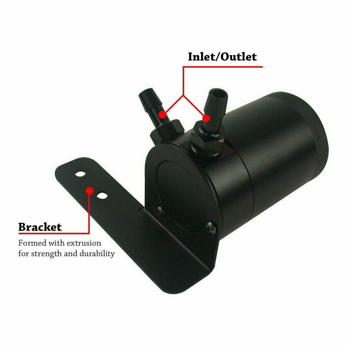 Universal Performance Oil Catch Can 2 Port -6AN + Mounting Bracket Kit AN6