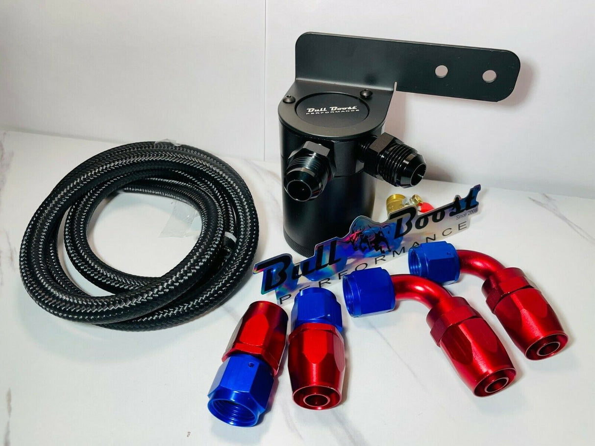 Pro Series Universal Oil Catch Can 2 Port -10AN + Mounting Bracket Kit AN10
