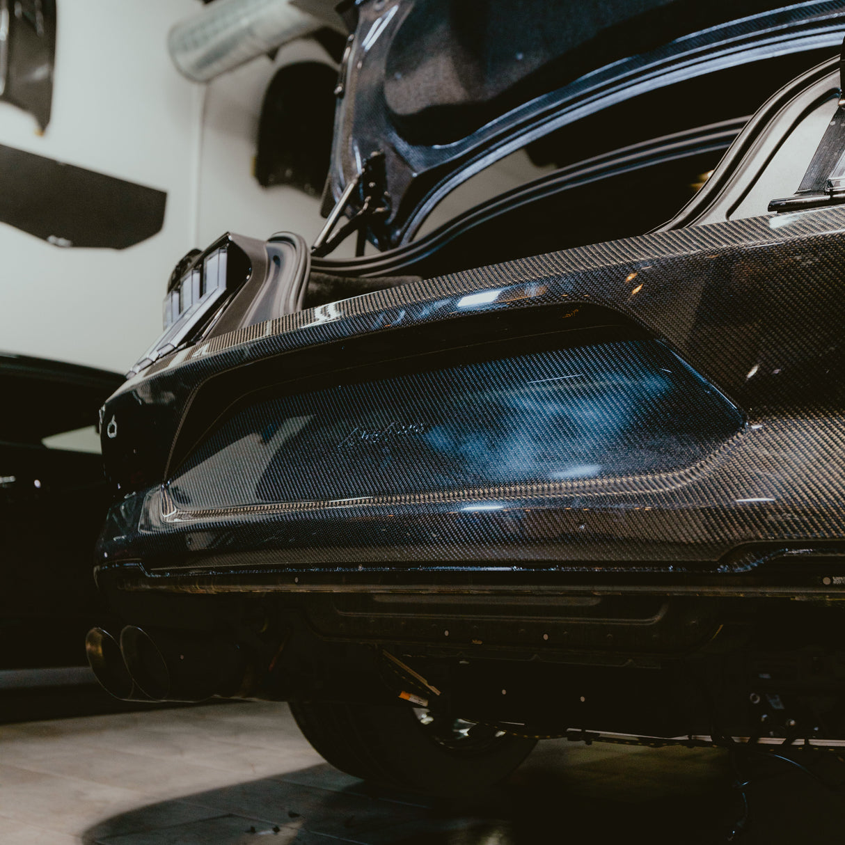 2015-2023 Ford Mustang GT500 Style Double Sided Full Carbon Fiber Track Package Rear Bumper Conversion