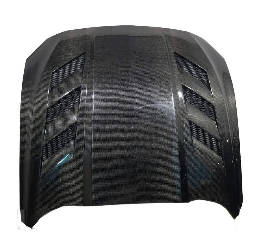 2018-2023 Ford Mustang 2 doors AMS Style Carbon Fiber Black Hood