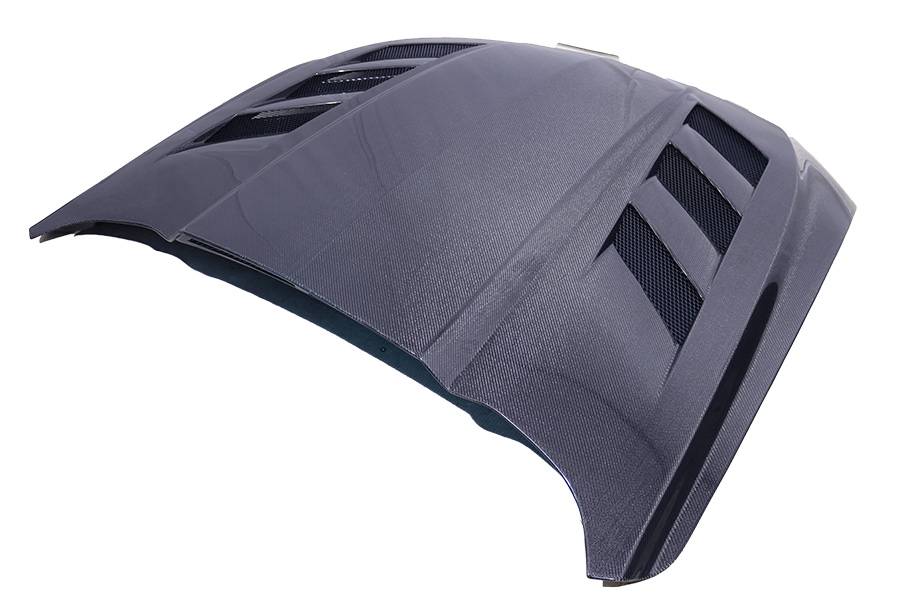 2018-2023 Ford Mustang 2 doors AMS Style Double Sided Carbon Fiber Carbon Fiber Black Hood