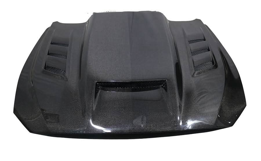 2018-2023 Ford Mustang 2 doors TERMINATOR Style Carbon Fiber Black Hood