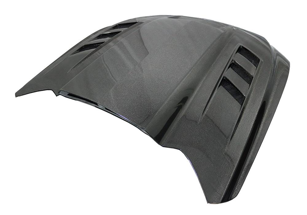 2018-2023 Ford Mustang 2 doors TERMINATOR Style Double Sided Carbon Fiber Black Hood