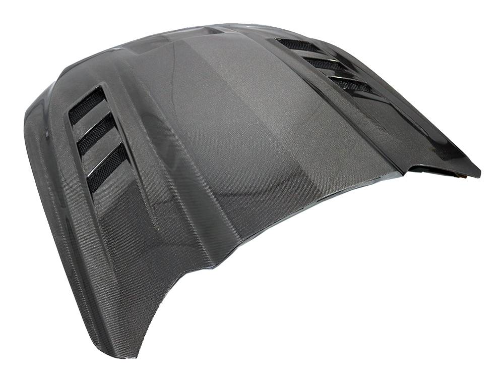 2018-2023 Ford Mustang 2 doors TERMINATOR Style Double Sided Carbon Fiber Black Hood
