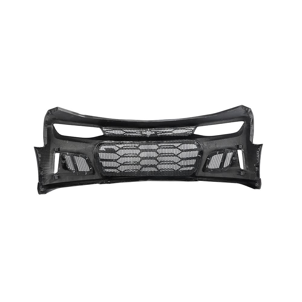2017-2025 Chevy Camaro ZL1 Black Panther 1PC Full Gloss Carbon Fiber Track Package Front Bumper Conversion