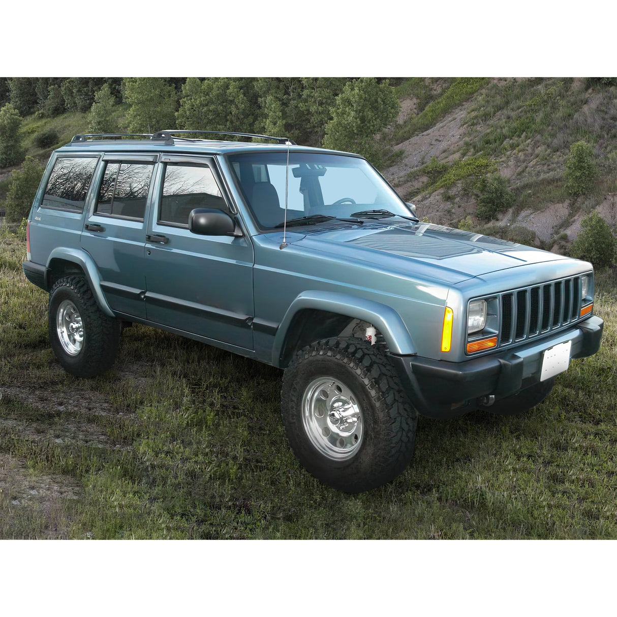 1984-2001 Jeep Cherokee XJ BJ Slim Smoke Window Visors Guard Acrylic