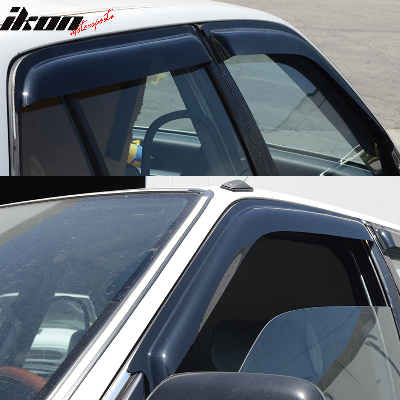 1988-1991 Honda Civic Sedan Slim Style Polycarbonate Window Visors 4PC