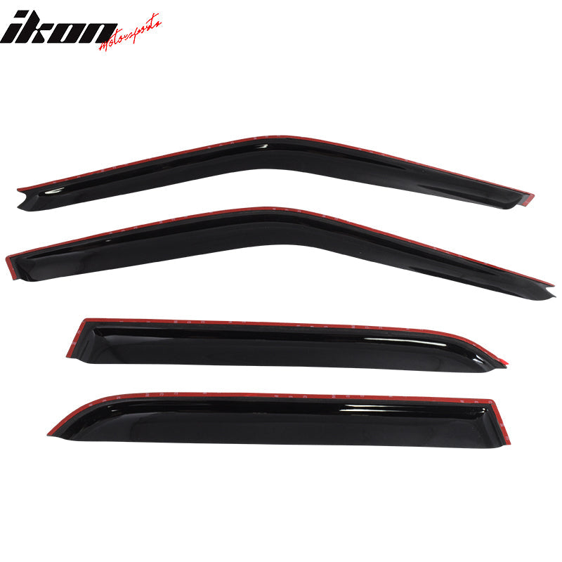 1988-1991 Honda Civic Sedan Slim Style Polycarbonate Window Visors 4PC