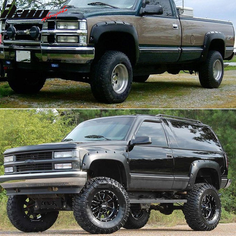 1988-2000 Chevy C1500 K1500 CK Pocket Rivet Style PP Fender Flares 4PC