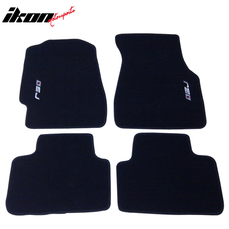 Car Floor Mat for 1992-1995 Honda Civic Carpet EJ logo 4PC Black Nylon