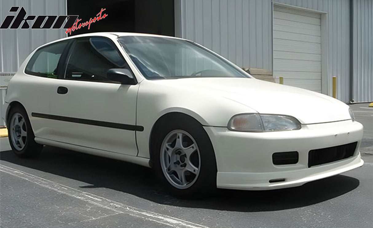 1992-1995 Civic PU Spoon Style Unpainted Black Front Bumper Lip PU