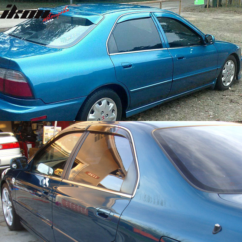 1994-1997 Honda Accord Window Visors Slim Style Smoke Tinted Acrylic